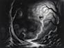 draw dark art illustration with engraving style