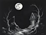 draw dark art illustration with engraving style