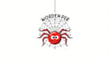 do spider hanging on the web mascot logo design