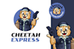 do fox cheetah courier service mascot logo design
