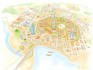 create a detailed watercolor map illustration