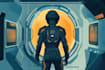 draw a sci fi character illustration or sci fi character