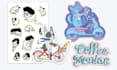 draw cartoon hand drawn sticker design, badge, patch design