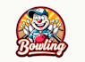 design high qualityt bowling mascot logo with creative c