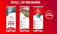do roll up banner, retractable, sign billboard design