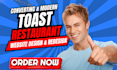 design toast food catering website bar restaurant cafe online ordering website