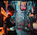 do futuristic cyberpunk city and sci fi concept art