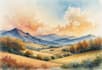 draw a watercolor landscape illustration