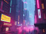 design an illustration of futuristic cyberpunk city