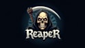 design creative reaper skull mascot logo with express delivery