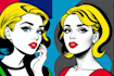 draw a retro pop art roy lichtenstein style