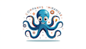 do awesome octopus mascot logo design with company