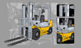 turn contruction machine into vector cartoon illustration
