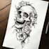 create black and white flash tattoo design