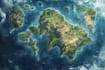 illustrate medieval fantasy and sci fi map