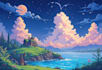make 2d game concept art background and environment