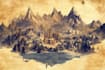 do fantasy map with parchment style for storybook