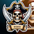 create mascot skull pirate logo with illustration design