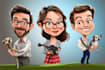 draw a cartoon caricature based on your photo