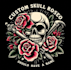 do custom skull rose tattoo logo with illustration design