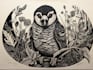illustrate animal or botanical linocut based on your request