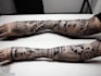 create sleeve tattoo design in geometric style