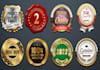 design badge, stamp, patch, label and sticker logo