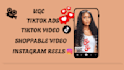 create organic ugc shoppable tiktok video for tiktok shop, ads and ig shop page