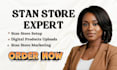 do stan store setup digital products upload, stan store marketing