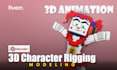 model 3d game character rigging in blender, maya, zbrush