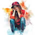 illustrate watercolor portrait illustration