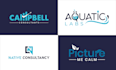 design initial letter and text based logo