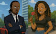 create african american cartoon illustration with your face