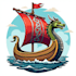 design high quality viking ship mascot logo with free source file