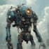 make cyberpunk sci fi robot, mecha character concept art