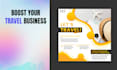 design tourism post, tour itinerary, flyers, and logo