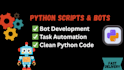 python scripting, bot development, and web automation