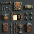 draw 2d game art props, objects, icons