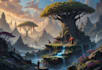 create amazing stylized environment  fantasy landscape