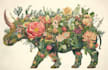 draw an animal and botanical illustration