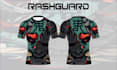 create premium and unique rash guard designs