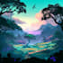 draw fantasy background and landscape
