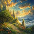 draw fantasy background and landscape