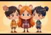 design cute vector cartoon characters for animation