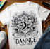 make hand drawn t shirt dance studio logo
