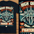 make high quality t shirt fighter jet logo