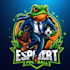 design esport football mascot frog logo