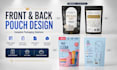 design premium pouch bag packaging with front and back layout