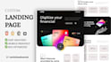create a modern responsive landing page in HTML CSS js or basic react