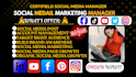 be your social media marketing manager, content creator social media marketing